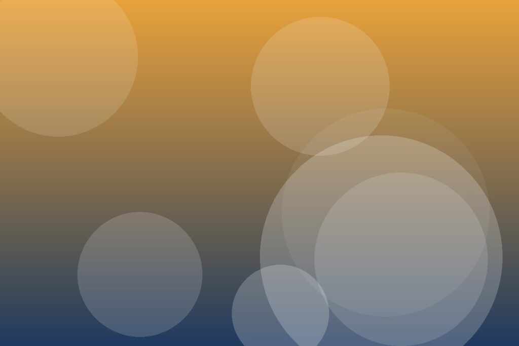 Rising shapes in amber and blue